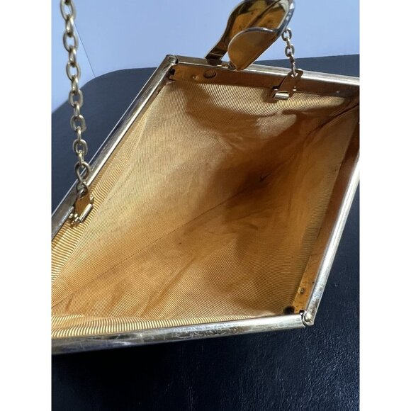 Etra Brown Leather Clutch Shoulder Purse Vintage 1950s - Picture 13 of 16